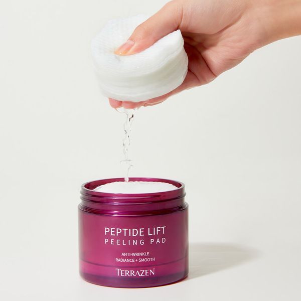 Косметичні диски-педи з ексфолюючою есенцією для обличчя TERRAZEN PEPTIDE LIFT PEELING PADS (175мл/60шт) TRZ-PP-01 фото